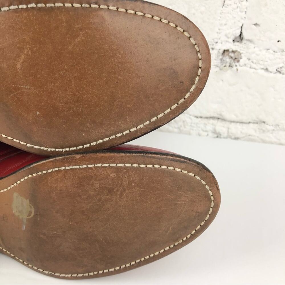 Laredo Red Fringe Leather Kiltie Boots - Picture 9 of 11